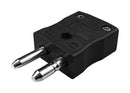 LABFACILITY AS-J-M Thermocouple Connector, Standard, Black, Plug, Type J, ANSI, In Line