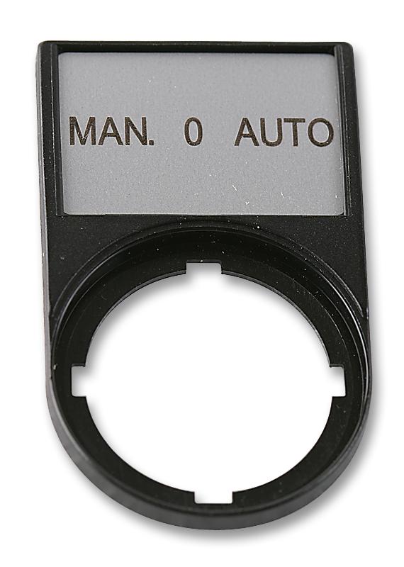 EATON MOELLER M22S-ST-GB12 Legend Plate, RMQ Titan Series Switches, MNA. O AUTO, Round, Black, 30 x 50 mm