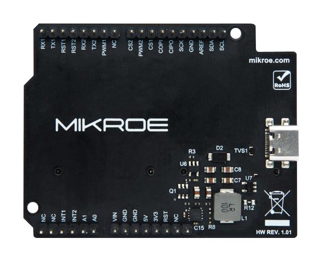 MIKROELEKTRONIKA MIKROE-5739 Click Shield Board, ATmega328P, megaAVR, Arduino UNO