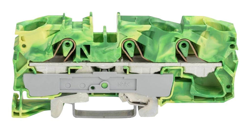 WAGO 2016-1307 DIN Rail Mount Terminal Block, 3 Ways, 20 AWG, 4 AWG, 16 mm&sup2;, Clamp, 76 A