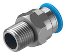 Festo 153007 153007 Pneumatic Fitting Push-In Straight Connector R1/4 14 bar 10 mm Brass QS