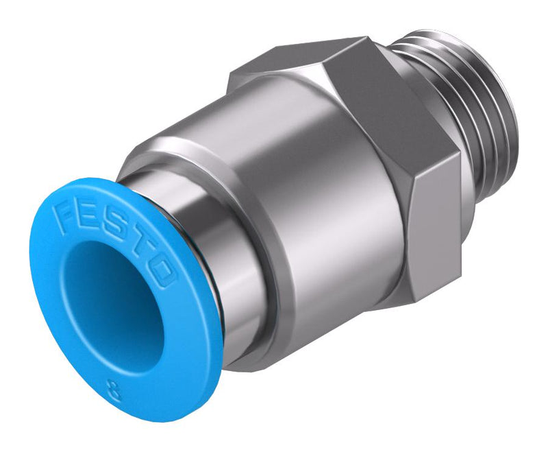 Festo QS-G1/8-8 QS-G1/8-8 Pneumatic Fitting Push-In G1/8 14 bar 8 mm Brass QS