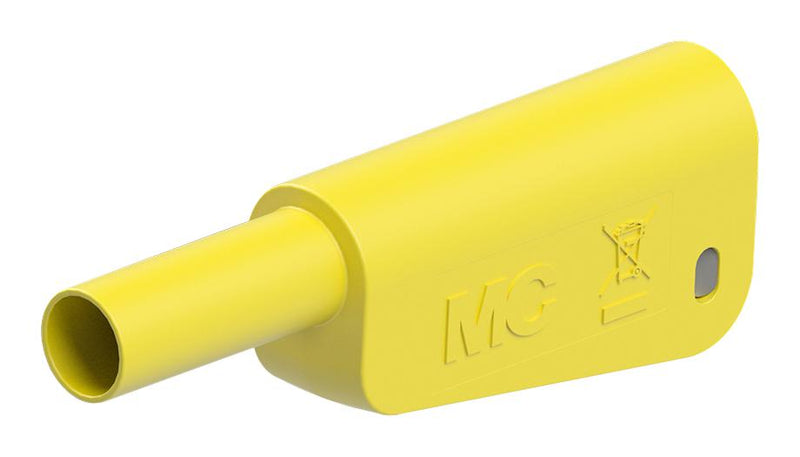 Staubli 66.2025-24 66.2025-24 Banana Test Connector Plug Cable Mount 32 A 1 kV Gold Plated Contacts Yellow