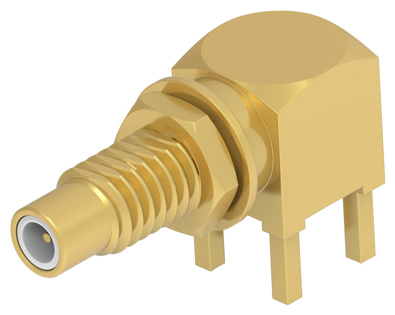 TE CONNECTIVITY 2477170-1 RF / Coaxial Connector, SMC Coaxial, Right Angle Jack, Through Hole Right Angle, 50 ohm, Brass