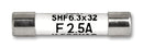 SCHURTER 8020.5075.G Fuse, Cartridge, Fast Acting, 5 A, 500 V, 6.3mm x 32mm, 1/4" x 1-1/4", SHF