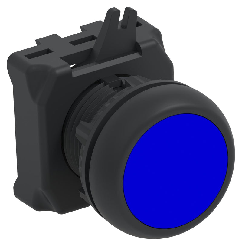 ALCOSWITCH - TE CONNECTIVITY IPE22FLBL Industrial Pushbutton Switch, IPE Series, 22.5 mm, SPST-1NC / 1NO, Momentary, Round Flush, Blue