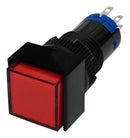 MULTICOMP PRO MP-PB5-AB3BR112V-IP40-8 Industrial Pushbutton Switch, 12V LED, 0.472 ", SPDT, Momentary, Square Flat, Red