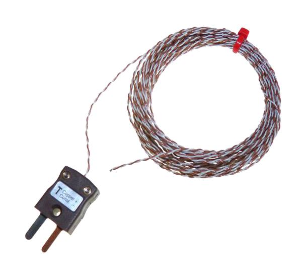 LABFACILITY Z2-T-5M-PLUG IEC (PACK OF 10) Thermocouple, Twin Twisted, T, PTFE (Polytetrafluoroethylene), 16.4 ft, 5 m XF-2891-FAR