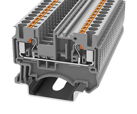 MULTICOMP PRO MP012888 DIN Rail Mount Terminal Block, 2 Ways, 26 AWG, 12 AWG, 2.5 mm&sup2;, Push In, 24 A