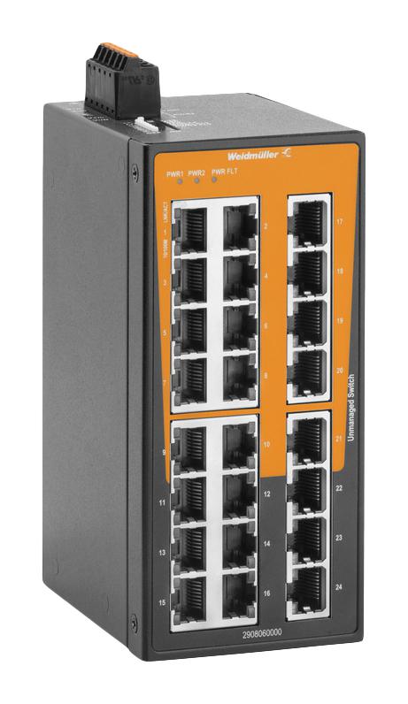 WEIDMULLER 2908060000 ENET SW, RJ45X24, 10MBPS, 100MBPS