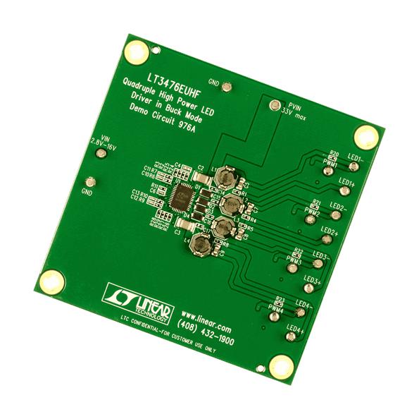 ANALOG DEVICES DC976A Demo Board, LT3476EUHF, Buck (Step Down), 33V in, 27V out, 350mA, 4 Outputs