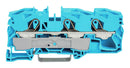 WAGO 2016-1304 DIN Rail Mount Terminal Block, Blue, 3 Ways, 20 AWG, 6 AWG, 16 mm&sup2;, Clamp, 76 A
