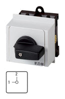 EATON MOELLER T0-1-15441/IVS Rotary Switch, Changeover, 2 Position, 1 Pole, 90 &deg;, 20 A, 690 V, T0 Series