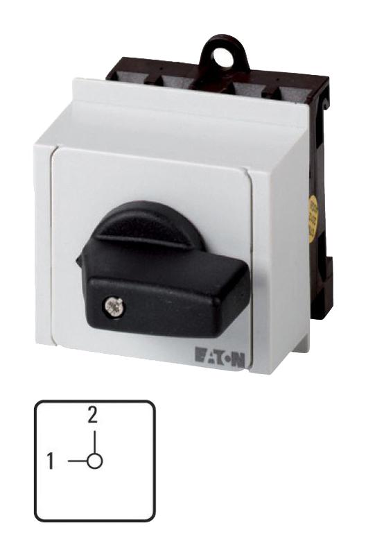EATON MOELLER T0-1-15441/IVS Rotary Switch, Changeover, 2 Position, 1 Pole, 90 &deg;, 20 A, 690 V, T0 Series