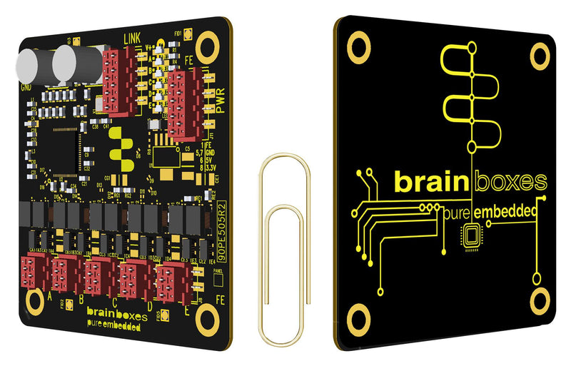 BRAINBOXES PE-505 Switch, 5 Ports, Industrial, PCB Mount, TE MicroMatch Compatible 4-Way Header x 5 GTIN UPC EAN: 0837324004960