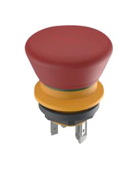 RAFI 1.15.213.003/0000 Emergency Stop Switch, 16.2mm, Non Illuminated, SPST-NO, DPST-NC, Latching, Quick Connect, 5 A