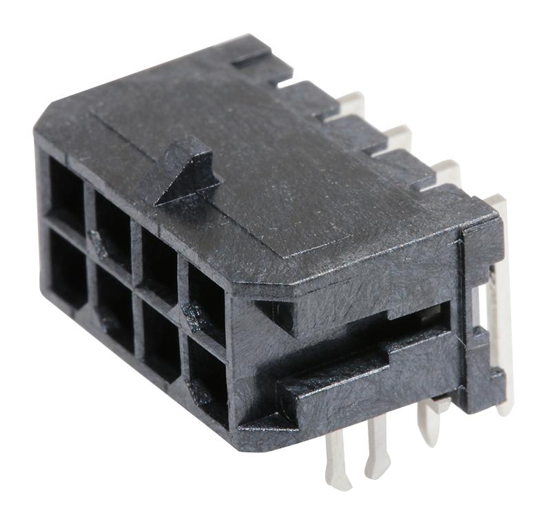Molex 43045-0823 43045-0823 Pin Header Power 3 mm 2 Rows 8 Contacts Through Hole Right Angle Micro-Fit 3.0 43045