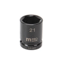 MULTICOMP PRO MP12-CRMO21 Socket, Hex, 21 mm x 38 mm, 1/2" Drive Size, Chromium Molybdenum Steel, DIN3121, Auto Repair
