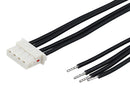 MOLEX 226431-1043 Cable Assembly, Mini-SPOX Receptacle to Free End, 4 Ways, 2.5 mm, 1 Row, 300 mm, 11.8 "