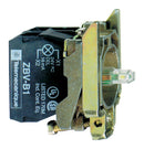 SCHNEIDER ELECTRIC ZB4BW0B13 Contact Block, w/ White LED, Screw, 2 Pole, 6 A, 120 V, Schneider Harmony XB4 Series Actuators