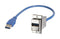 L-COM ECF504-30-03AAS USB Cable, Bulkhead Adapter, Type A Plug to Type A Receptacle, 300 mm, 11.8 ", USB 3.0, Blue