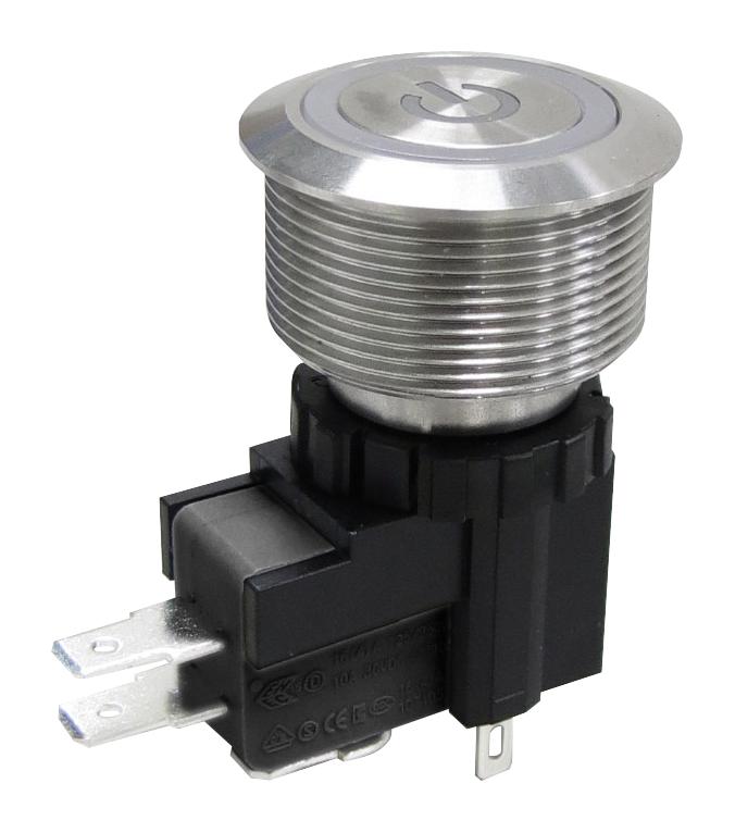 MULTICOMP PRO MPW25-A0F1LA24-A1ZB Vandal Resistant Switch, 24 V LED, MP Vandal Resistant Switches Latching, 25 mm, SPDT, Latching