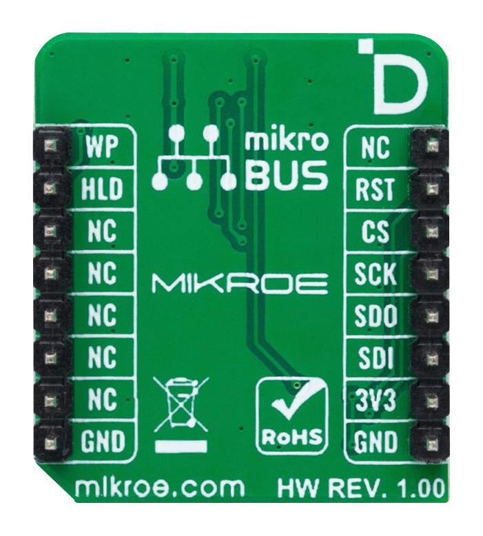 MIKROELEKTRONIKA MIKROE-6036 Add-On Board, Flash 12 Click, AT25EU0041A, Serial Flash Memory, QSPI, SPI, 3.3V