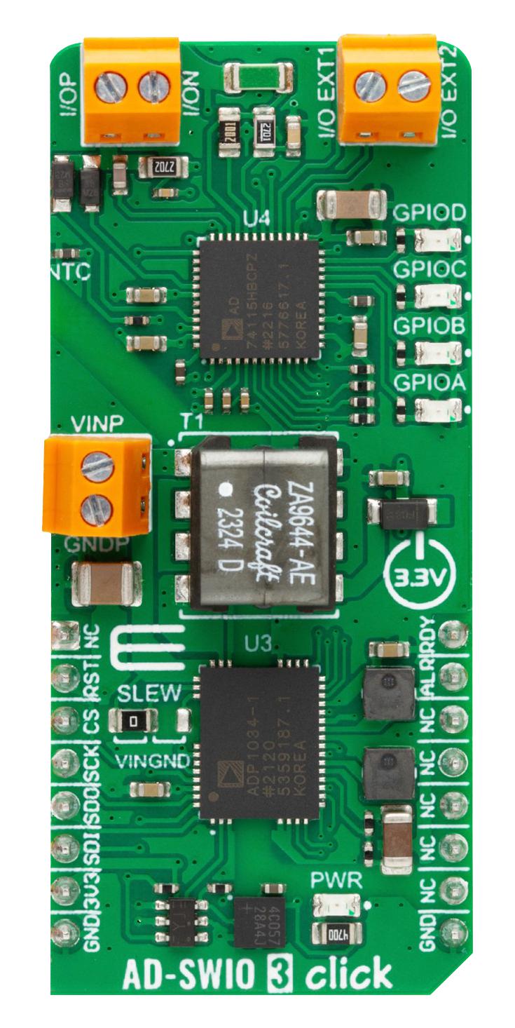 MIKROELEKTRONIKA MIKROE-5946 Add-On Board, AD-SWIO 3 Click, MikroE mikroBUS Compatible Development Boards