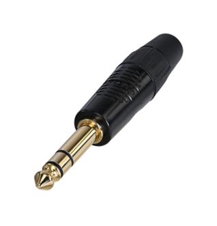 Rean RP3C-B RP3C-B Phone Audio Connector Stereo 3 Contacts Plug 6.35 mm Cable Mount Gold Plated