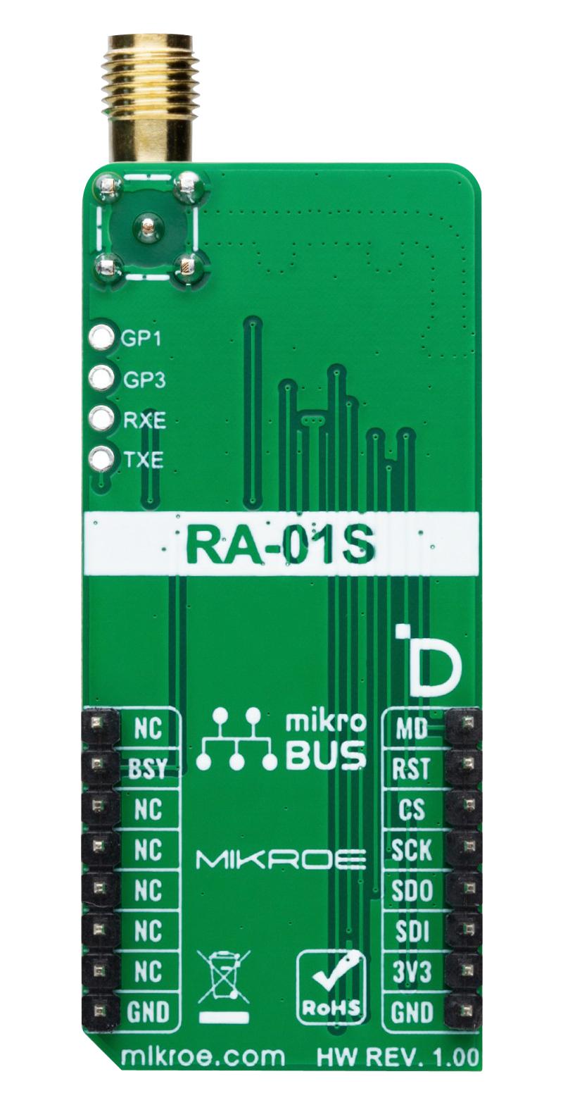 MIKROELEKTRONIKA MIKROE-6112 Add-On Board, LR 6 Click, MikroE mikroBUS Compatible Development Boards, 3.3V