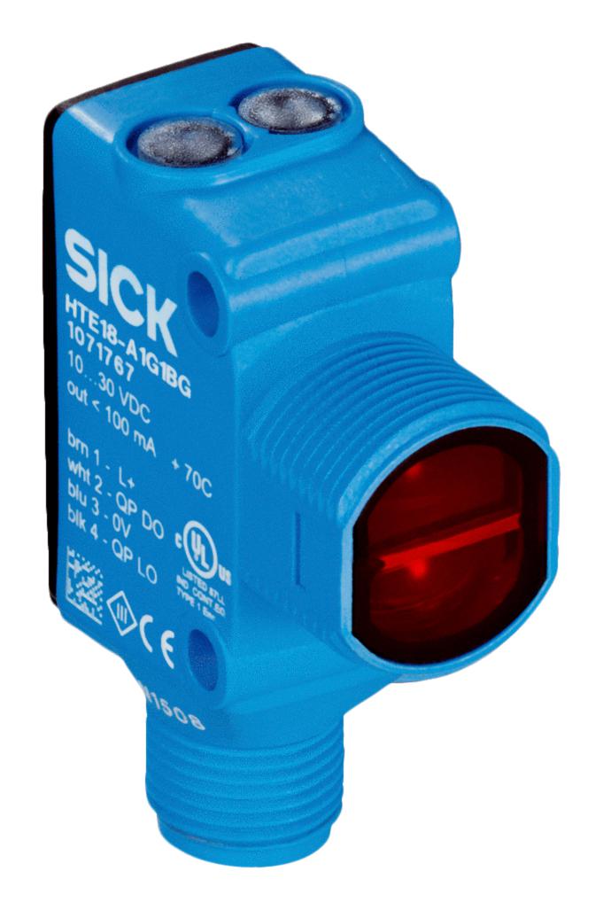 SICK HL18T-P4A3BB Photo Sensor, 3 m, PNP, Retroreflective, 10 to 30 VDC, 4 Pin M12 Connector, H18 Sure Sense Series