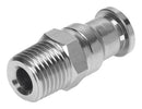 FESTO 162864 Push-In Fitting, R1/4, 10 bar, 8 mm Outer Dia Tube, Stainless Steel CRQS-1/4-8 push-in fitting