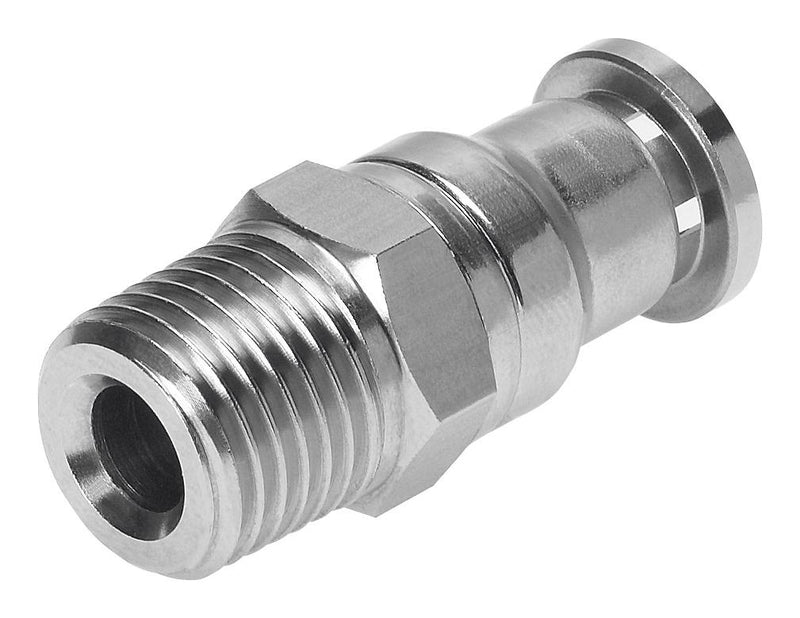 FESTO 162864 Push-In Fitting, R1/4, 10 bar, 8 mm Outer Dia Tube, Stainless Steel CRQS-1/4-8 push-in fitting