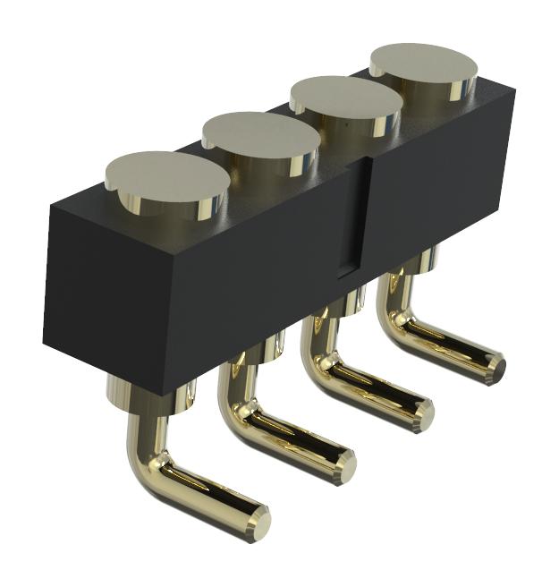 MULTICOMP PRO MP015227 Spring Loaded Connector, Pogo Pin Header, 2.54 mm, 1 Row, 4 Contacts