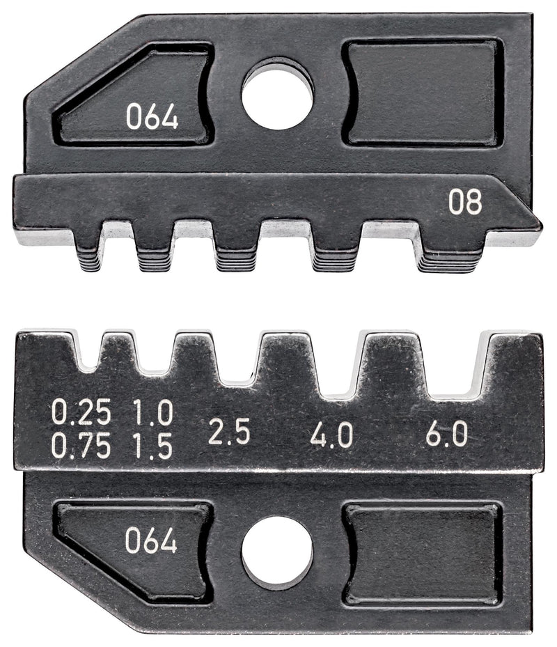 KNIPEX 97 49 08 Crimp Tool Die, 5 Profile, 24-10AWG, 0.25-6mm&sup2; Insulated and Non-Insulated Wire Ferrules