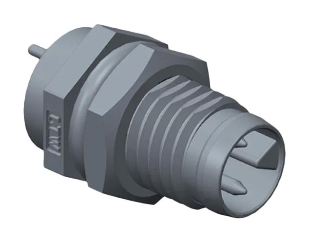 AMPHENOL LTW 8A-06PMMP-SF7001 Sensor Connector, M8, Male, 6 Positions, Solder Pin, Straight Panel PCB Mount