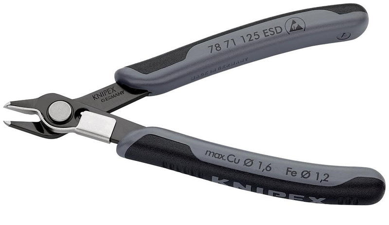 KNIPEX 78 71 125 ESD Cutter, Side, 125 mm, 1.2 mm, 64 &deg;, Knipex - Super Knips