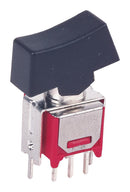 MULTICOMP PRO MP4MD1R102VS2QES Rocker Switch, Subminiature, On-None-On, DPDT, Non Illuminated, Through Hole, Black
