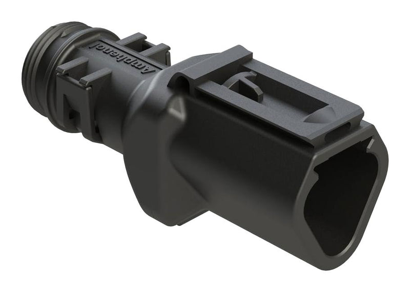 AMPHENOL SINE/TUCHEL ATBS-261-0305 BACKSHELL, RCPT CONN, 3POS, 180DEG, BLK