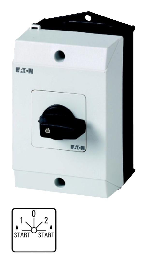 EATON MOELLER T0-2-8177/I1 Rotary Switch, Spring Return, 5 Position, 2 Pole, 45 &deg;, 20 A, 690 V, T0 Series