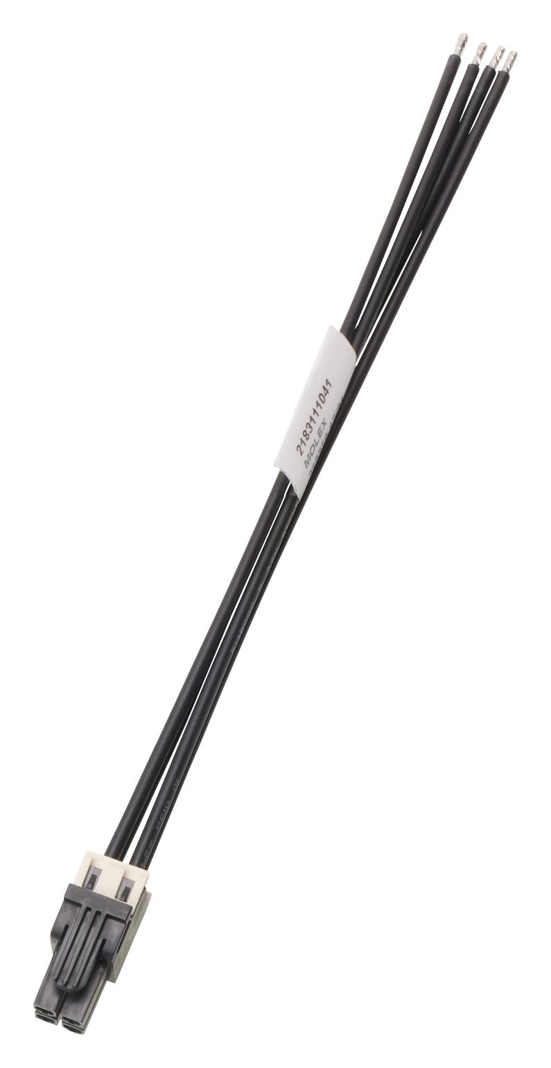MOLEX 218311-1043 Cable Assembly, Mini-Fit Sigma Receptacle to Free End, 4 Ways, 4.2 mm, 2 Row, 600 mm, 23.6 ft