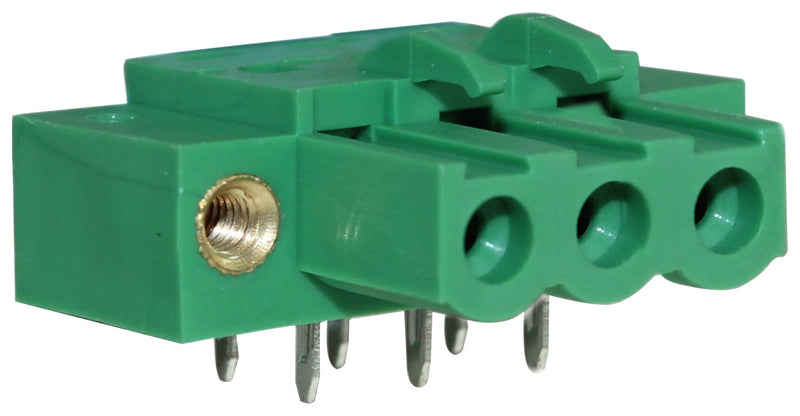 CAMDENBOSS CTBP97HJ/3FL Terminal Block, Flanged, Socket, 5.08 mm, 3 Ways, Through Hole Right Angle
