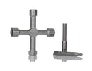 MULTICOMP PRO MP015196 Cross Key Wrench Set, 4 Way Universal Key Wrench, 1/4" Hex Shank Double End Bit, 1/4" Hex Adapter