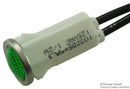 VCC / VISUAL COMMUNICATIONS COMPANY 1032D5 Neon Indicator, Non-Relampable, 125 VAC, Wire Leaded, Green, 12.7 mm, Dome