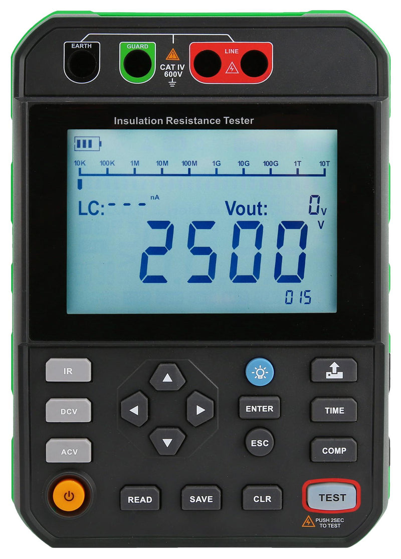 MULTICOMP PRO MP701119 Insulation Tester, Digital Megohmmeter, 250V, 500V, 1kV, 2.5kV, 250kohm to 1Tohm, 0 &deg;C, 35 &deg;C
