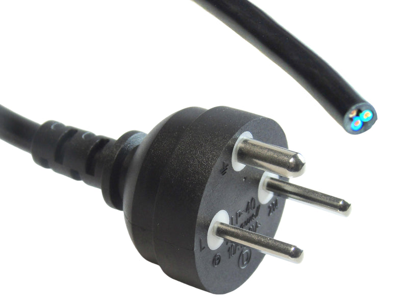 MULTICOMP PRO GW-151851 Mains Power Cord, Mains Plug, Denmark to Free End, 2 m, 10 A, 250 V, Black