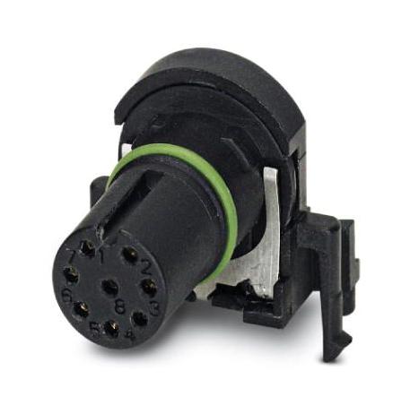 PHOENIX CONTACT 1437009 Sensor Connector, M12, PCB Socket, Right Angle PCB Mount 1437009, SACC-CI-M12FS-8CON-L90 SH SCO