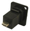 CLIFF ELECTRONIC COMPONENTS CP30211MB USB Adapter, Black Metal, Countersunk hole, USB Type C Receptacle, USB Type C Plug, FT Series