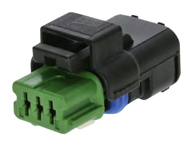 APTIV / DELPHI 10820171 Automotive Connector Housing, Green, SICMA 1.5 Mini Sealed Series, Receptacle, 3 Ways