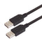 L-COM CSUZAA-2M USB Cable, Type A Plug to Type A Plug, 2 m, 6.6 ft, USB 2.0, Black